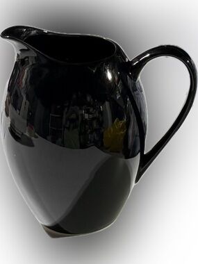 Paris Royal Glossy Black Ceramic Pitcher